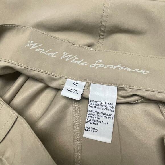 World Wide Sportsman Khaki Mens Fishing Shorts Size 46 Lightweight Tan - Picture 2 of 5